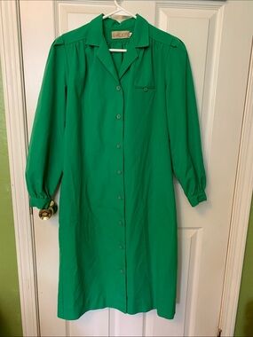 Vintage Green Gordon of Philadelphia Smock Dress/Coat Size 6